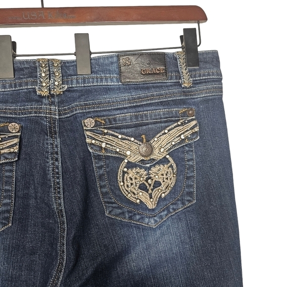 Grace in LA Bootcut Beaded Jeans - Picture 4 of 8